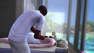 wife get massage front of husband