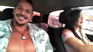 big tits riding dick in a car