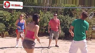 august ames practising her hula hoop moves