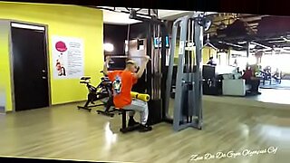 woman fucks two guys in gym