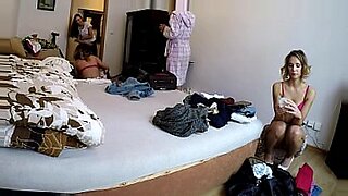 busty fat milf fucked by her husband cum to belly on the mattress in the room