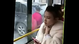 tuch in bus boobs girl