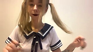 a cute brunette sucks and fucks on camera