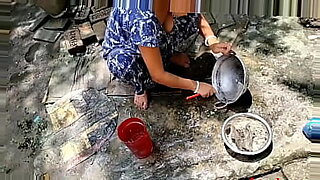 mom and son cooking bathroom