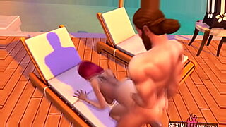 busty naked brunette babe on a shop floor gets a blowjob