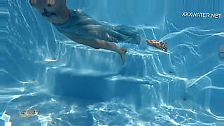 face in swiming pool
