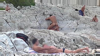 two girls beach cabine spy