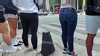mexican big booty women wearing tight jeans bending over getting dry humped from behind
