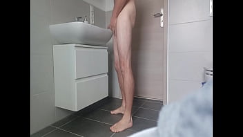 spy man in shower