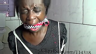 mouth gag tied up black stockings bent over