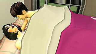 2 asian girls with tiny tits kissing rubbing pussies scissor on the bed in the room
